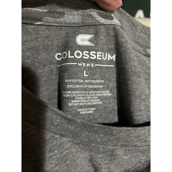 Michigan Wolverines USA Patch Military Tee Shirt Colosseum Men’s Large Gray - Picture 9 of 9